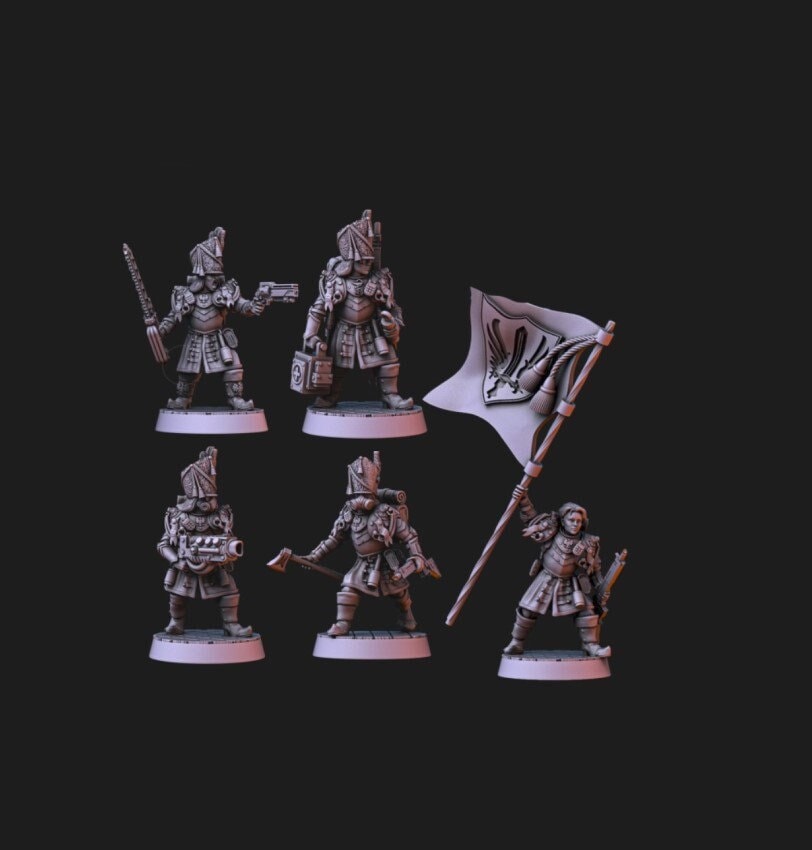 The Varvaks of Crimea III – Command Squad – 5 troopers 34mm with Bases ...